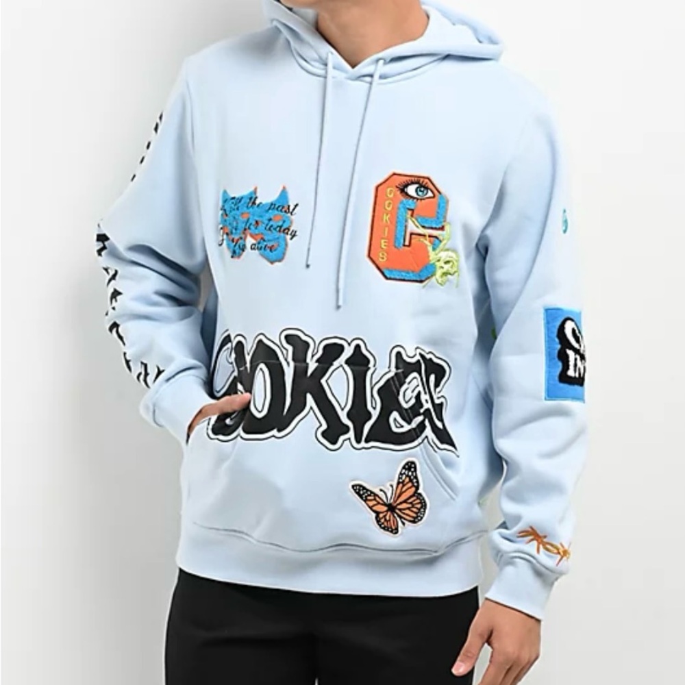 Light Blue Graphic Hoodie